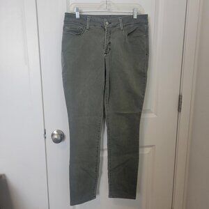NYDJ Ami Skinny Legging Womens 8 Mid Rise Jeans Army Green Lift x Tuck Tech